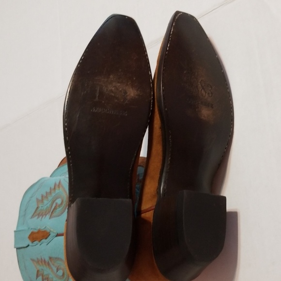 LUCCHESE 1883 Women Cowboy Boot Brown/Blue sz 7.5 - Picture 5 of 8
